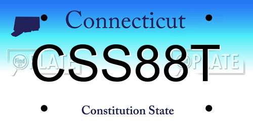 CSS88T Connecticut License Plate