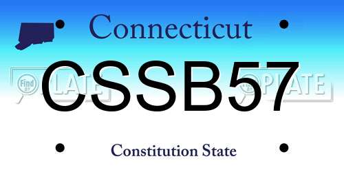 CSSB57 Connecticut License Plate
