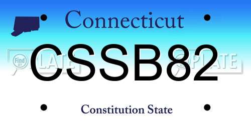 CSSB82 Connecticut License Plate