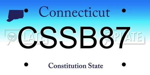 CSSB87 Connecticut License Plate