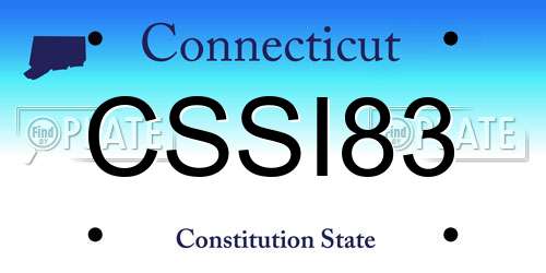 CSSI83 Connecticut License Plate
