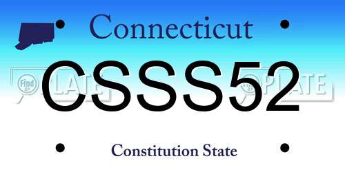 CSSS52 Connecticut License Plate