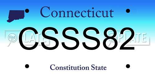 CSSS82 Connecticut License Plate