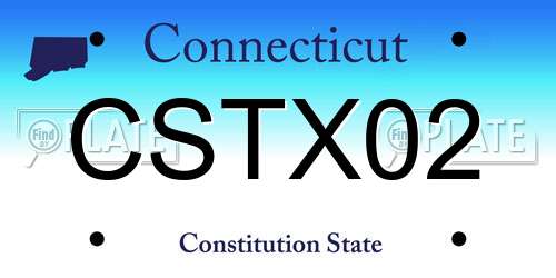 CSTX02 Connecticut License Plate