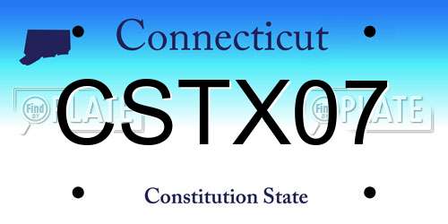 CSTX07 Connecticut License Plate