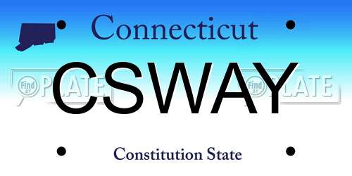 CSWAY Connecticut License Plate