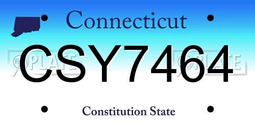 CSY7464 Connecticut License Plate