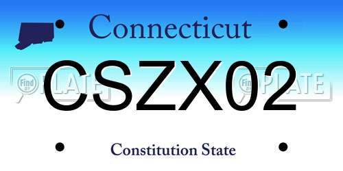 CSZX02 Connecticut License Plate