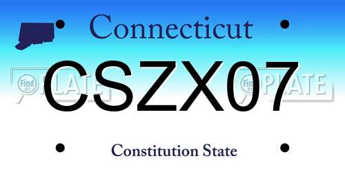 CSZX07 Connecticut License Plate