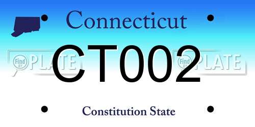 CT002 Connecticut License Plate