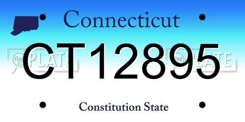 CT12895 Connecticut License Plate