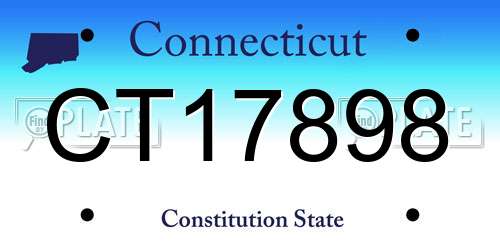 CT17898 Connecticut License Plate