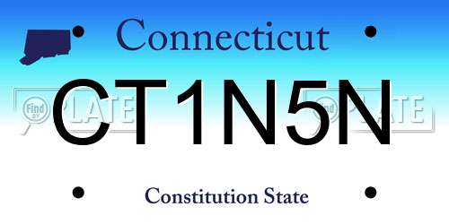 CT1N5N Connecticut License Plate