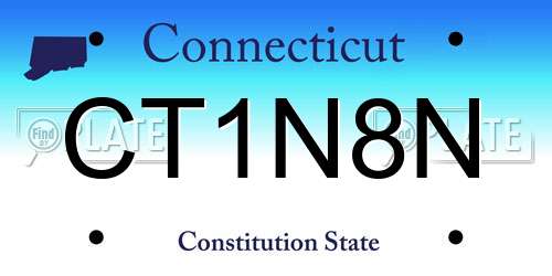 CT1N8N Connecticut License Plate
