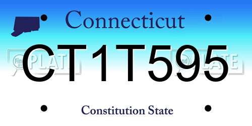 CT1T595 Connecticut License Plate