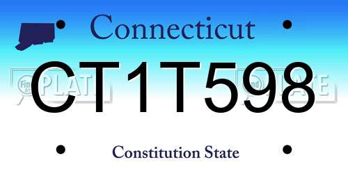 CT1T598 Connecticut License Plate
