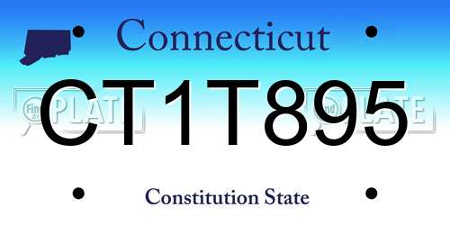 CT1T895 Connecticut License Plate
