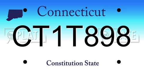 CT1T898 Connecticut License Plate