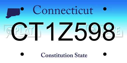 CT1Z598 Connecticut License Plate