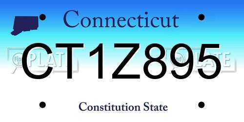 CT1Z895 Connecticut License Plate
