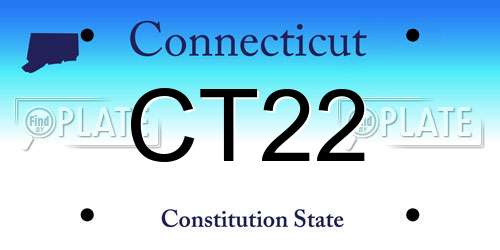 CT22 Connecticut License Plate