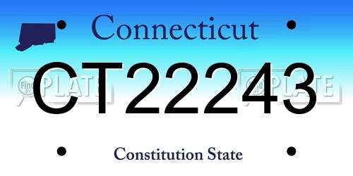 CT22243 Connecticut License Plate
