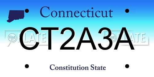 CT2A3A Connecticut License Plate