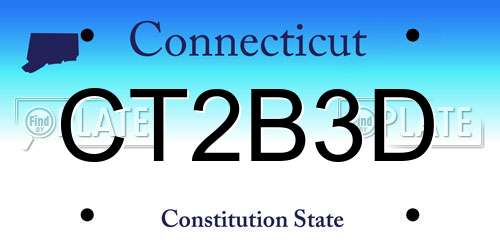 CT2B3D Connecticut License Plate