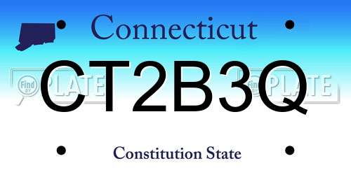 CT2B3Q Connecticut License Plate