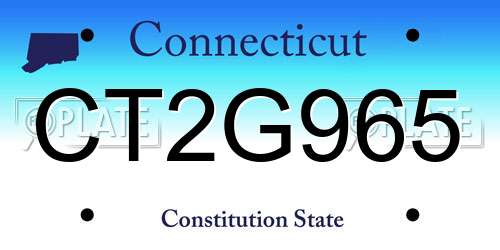 CT2G965 Connecticut License Plate