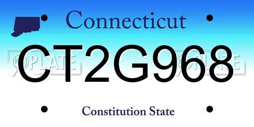 CT2G968 Connecticut License Plate