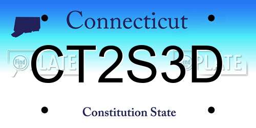 CT2S3D Connecticut License Plate