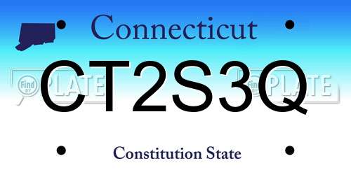 CT2S3Q Connecticut License Plate