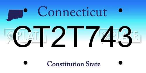CT2T743 Connecticut License Plate