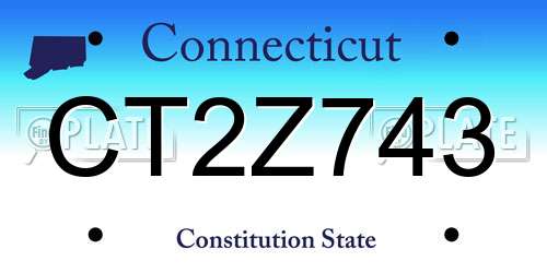 CT2Z743 Connecticut License Plate