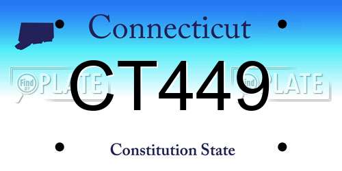 CT449 Connecticut License Plate