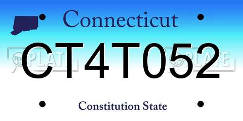 CT4T052 Connecticut License Plate