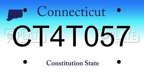CT4T057 Connecticut License Plate