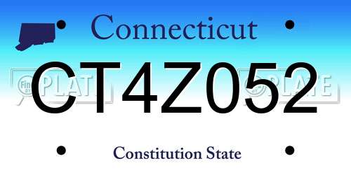 CT4Z052 Connecticut License Plate