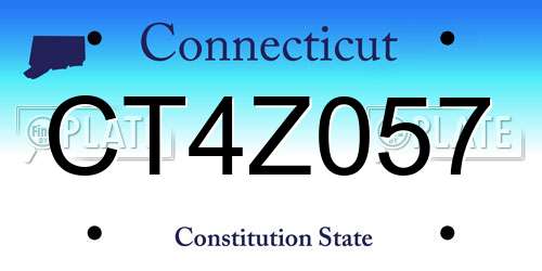 CT4Z057 Connecticut License Plate
