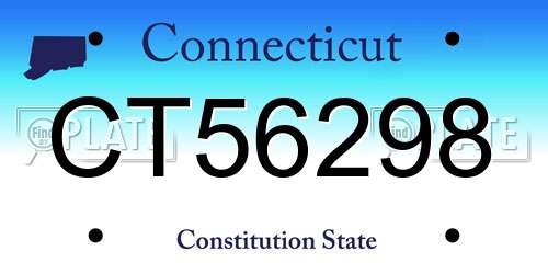 CT56298 Connecticut License Plate
