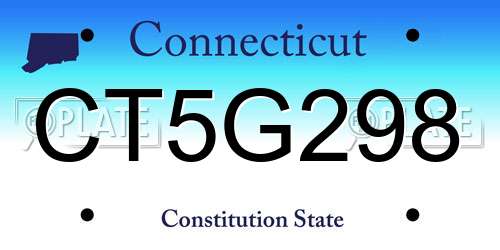 CT5G298 Connecticut License Plate