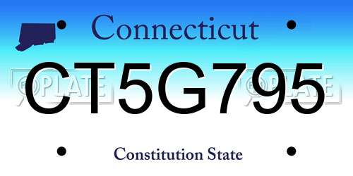 CT5G795 Connecticut License Plate