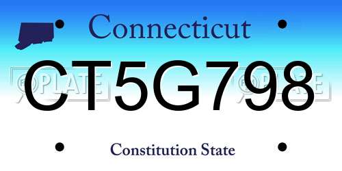 CT5G798 Connecticut License Plate
