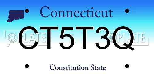 CT5T3Q Connecticut License Plate