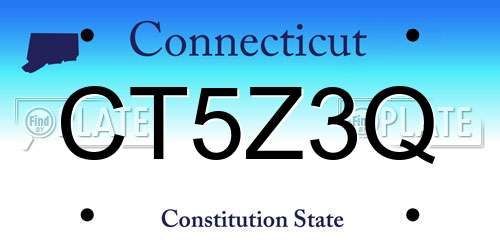 CT5Z3Q Connecticut License Plate