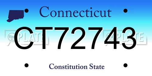 CT72743 Connecticut License Plate