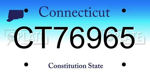 CT76965 Connecticut License Plate