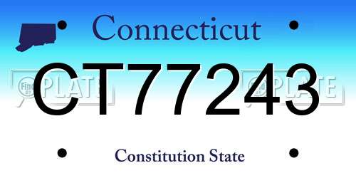 CT77243 Connecticut License Plate