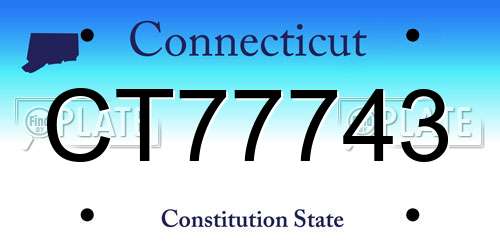 CT77743 Connecticut License Plate